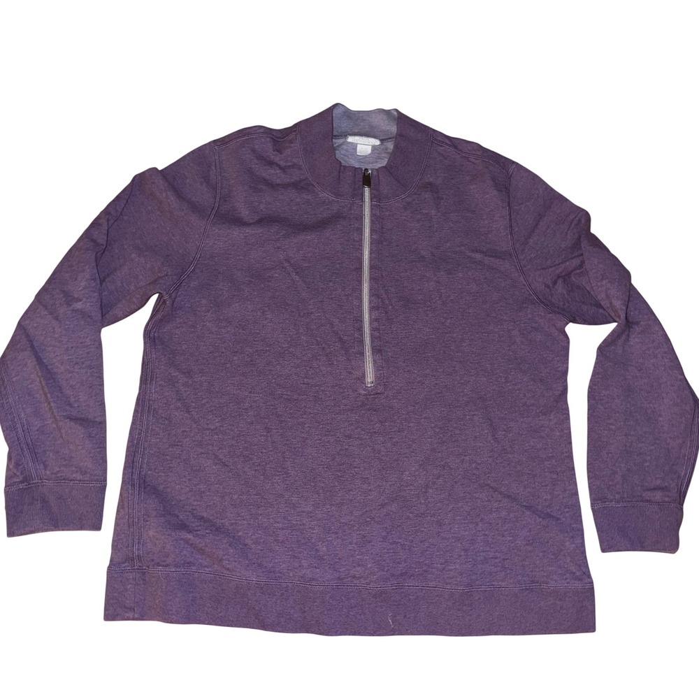 Lady Hathaway Purple 1/4 Zip Pullover Sweatshirt Cotton Blend XL